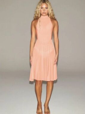 SKIMS Milky Sheer Halter Midi Dress